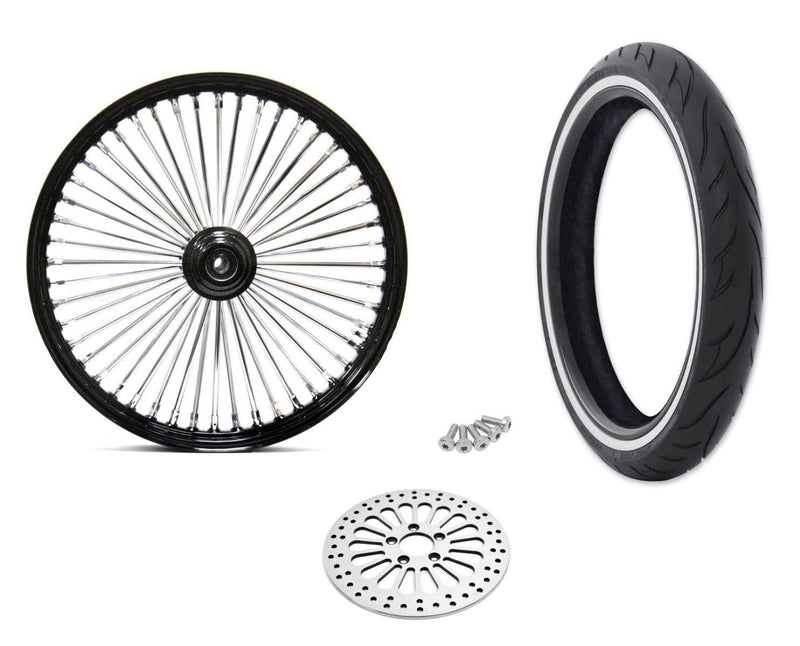 Ultima Other Tire & Wheel Parts 21 2.15 Fat Front Wheel Black WW Tire Package 2008+ Harley Softail Touring SD