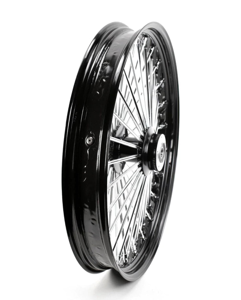 Ultima Other Tire & Wheel Parts 26 x 3.5 48 Fat King Spoke Front Wheel Black Rim Dual Disc Harley Touring Bagger