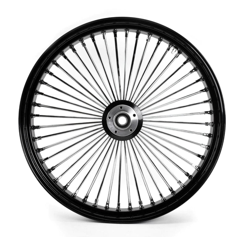 Ultima Other Tire & Wheel Parts 26 x 3.5 48 Fat King Spoke Front Wheel Black Rim Dual Disc Harley Touring Bagger