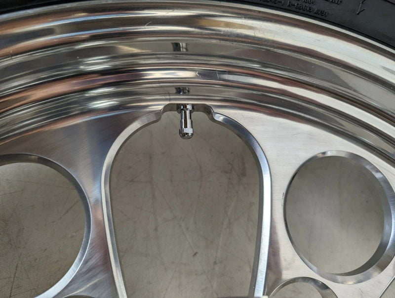 Polished Kool Kat 21 3.5 Billet Front Wheel Package Avon Harley Polished Kool Kat 21 3.5 Billet Front Wheel Package Avon Harley