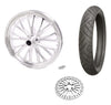 Ultima Polished Manhattan 23 3.5 Billet Front Wheel Tire Package Harley Touring Bagger