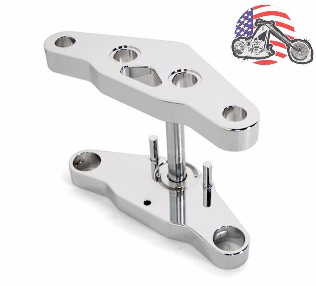 Ultima Triple Trees Ultima Chrome Billet Triple Trees Set Harley Softail FXST 41MM Dyna Wide Glide