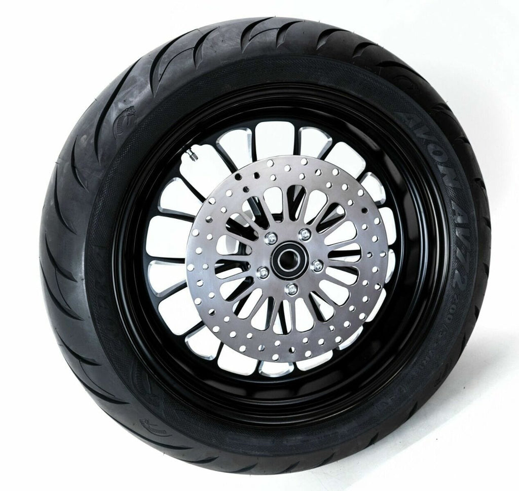 Ultima Ultima Manhattan Black Billet Aluminum 18 5.5 Rear Wheel BW Tire Package Harley