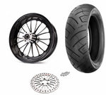 Ultima Ultima Manhattan Black Billet Aluminum 18 5.5 Rear Wheel BW Tire Package Harley