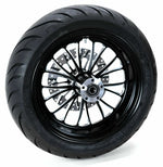 Ultima Ultima Manhattan Black Billet Aluminum 18 5.5 Rear Wheel BW Tire Package Harley