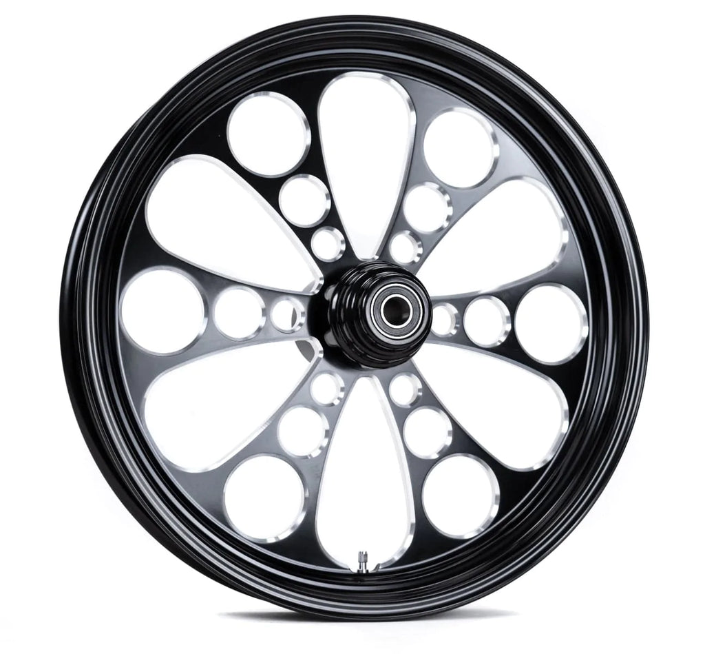 Ultima Wheel Black Kool Kat 16 x 3.5 Billet Mag Front Wheel Rim Harley Single Disc Softail