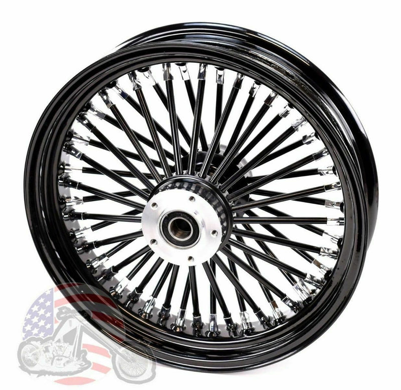 Ultima Wheels & Rims 16 3.5 48 Fat Spoke Front Wheel Black Out Rim 08+ Harley Touring ABS Dual Disc