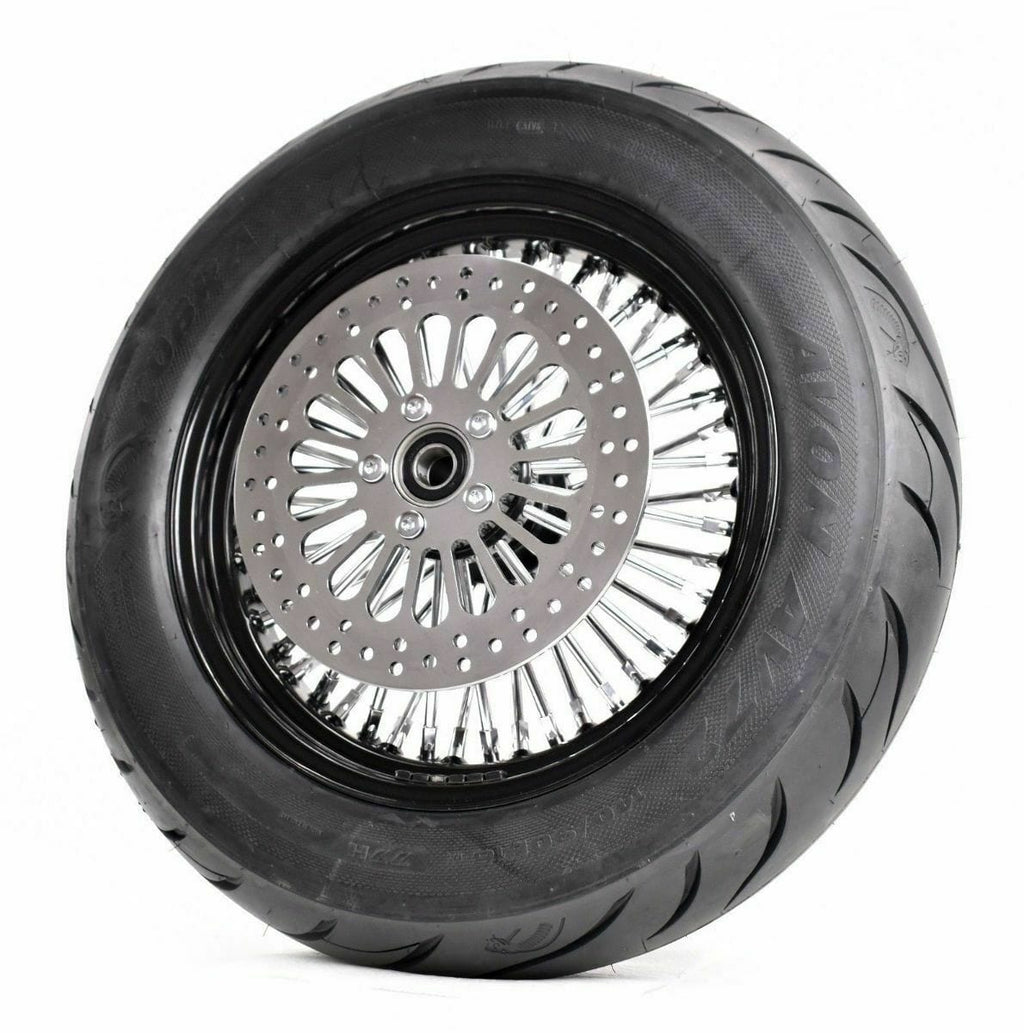 Ultima Wheels & Rims 16 3.5 Fat Front Wheel Black BW Tire Package 08-20 Harley Softail Touring ABS DD