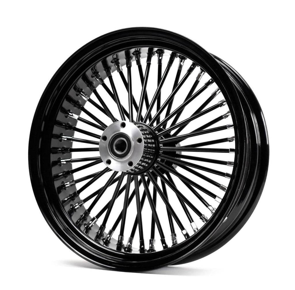 Ultima Wheels & Rims 18" X 10.5 48 Fat King Daddy Mammoth Black Out Spoke Rear Wheel Black Rim Harley