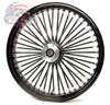 Ultima Wheels & Rims 21 x 3.5 48 Fat King Spoke Front Wheel Black Rim Dual Disc Harley Touring 00-07