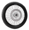 Ultima Wheels & Rims 23 x 3.5 48 Fat King Chrome Spoke Front Wheel Black Rim Tire Package Single Disc