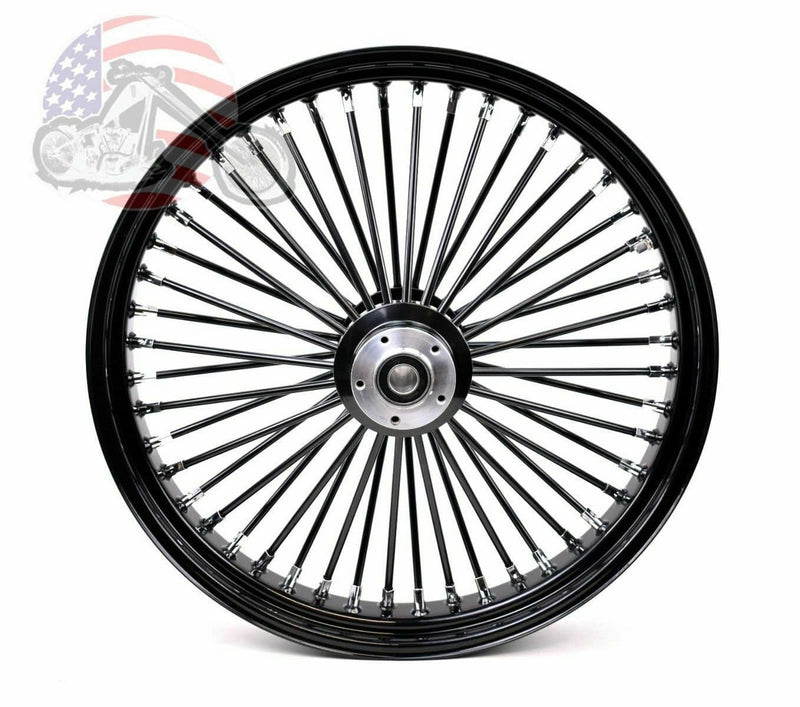 Ultima Wheels & Rims 26 3.5 48 Fat Spoke Front Wheel Black Rim Dual Disc Harley Touring 08+ w/ ABS