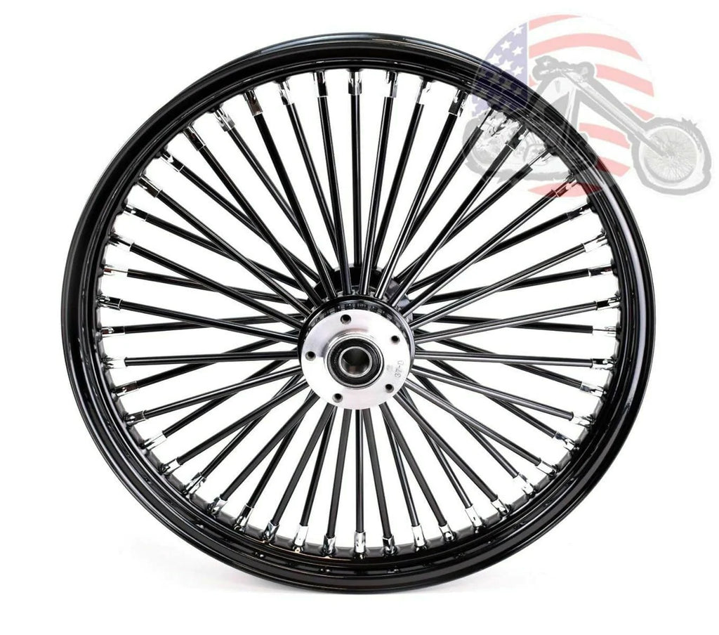 ULTIMA Wheels & Rims 48 King Fat Spoke 21x2.15 Front Wheel Black-Out Rim Harley Dual Disc Touring 08+