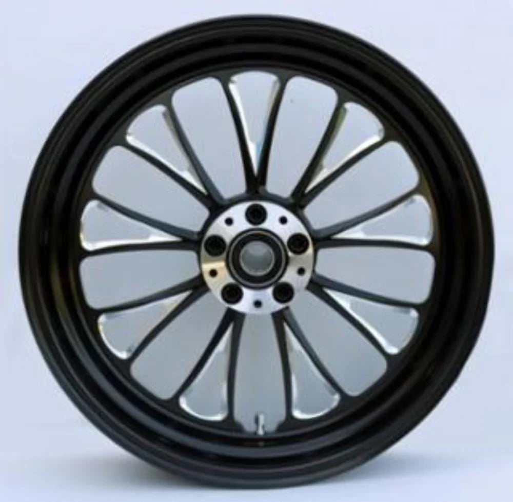 Ultima Wheels & Rims Black Manhattan 16 x 3.5 Billet Front Dual Disc Wheel Rim Harley Softail Chopper