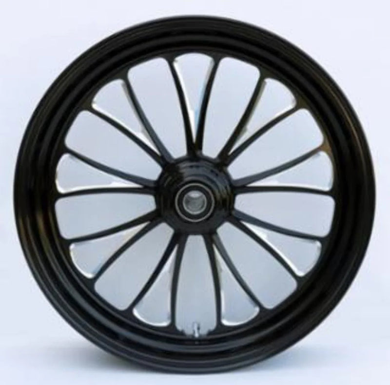 Ultima Wheels & Rims Black Manhattan 18 3.5 Billet Front Single Disc Wheel Rim Harley Softail Chopper