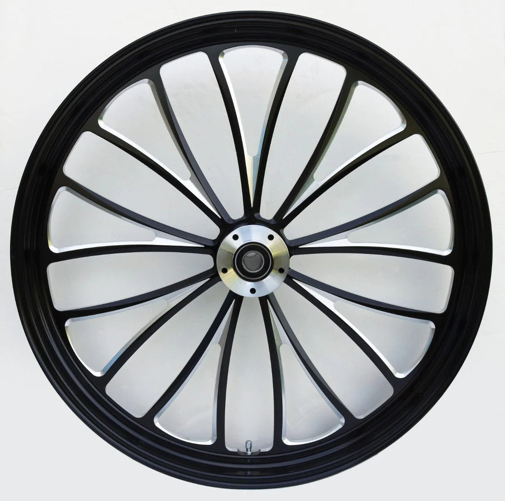Ultima Wheels & Rims Black Manhattan 26 x 3.5 Billet Front Wheel Rim Harley Touring Dual Disc Bagger