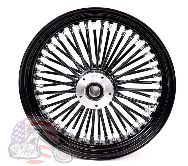 Ultima Wheels & Rims Black Out 16 3.5 48 Fat King Spoke Single Front Wheel Rim Harley Touring Bagger