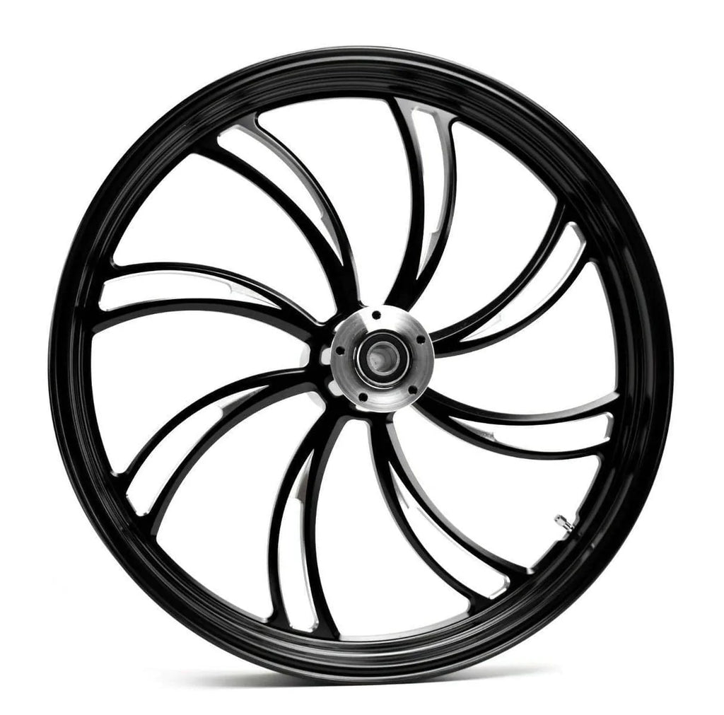 Ultima Wheels & Rims Black Vortex 23" x 3.5" Billet Front Wheel Rim Harley Touring Dual Disc ABS 08+
