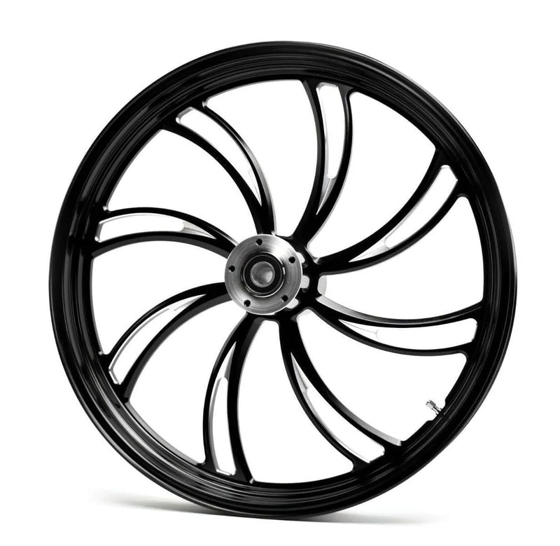 Ultima Wheels & Rims Black Vortex 23" x 3.5" Billet Front Wheel Rim Harley Touring Dual Disc ABS 08+