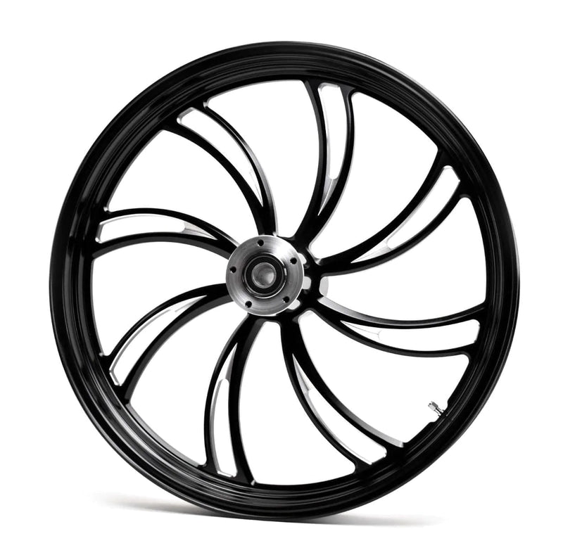 Ultima Wheels & Rims Black Vortex 26" x 3.5" Billet Front Wheel Rim Harley Touring Custom Dual Disc