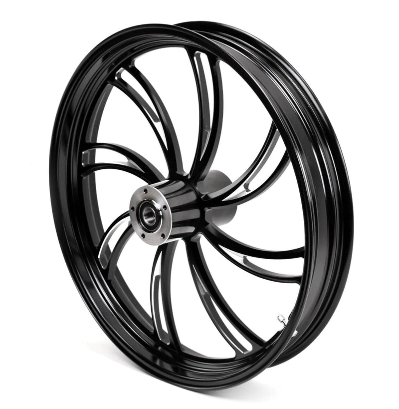 Ultima Wheels & Rims Black Vortex 26" x 3.5" Billet Front Wheel Rim Harley Touring Custom Dual Disc