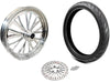 ULTIMA Wheels & Rims Polished Manhattan 21 X 3.5 Billet Front Wheel Rim BW Tire Package Harley 08+