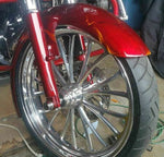 ULTIMA Wheels & Rims Polished Manhattan 21 X 3.5 Billet Front Wheel Rim BW Tire Package Harley 08+
