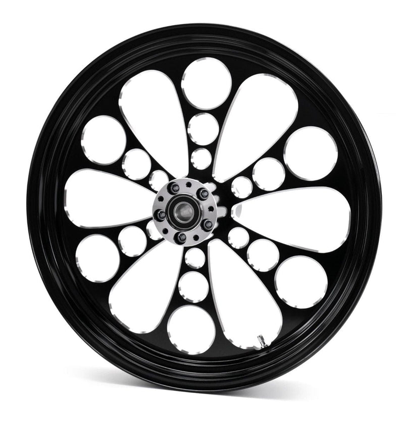 Ultima Wheels & Rims Ultima Black 18 x 3.5 Single Disc Billet Kool Kat Front Wheel Harley Touring 84+