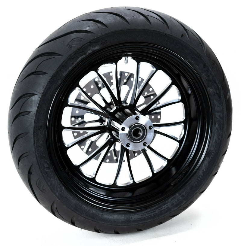 Ultima Wheels & Rims Ultima Manhattan Black Billet Aluminum 18 5.5 Rear Wheel BW Tire Package Harley