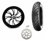 Ultima Wheels & Rims Ultima Vortex Black Billet 18 3.5 Rear Wheel Rim WWW Tire Package Harley 84-07
