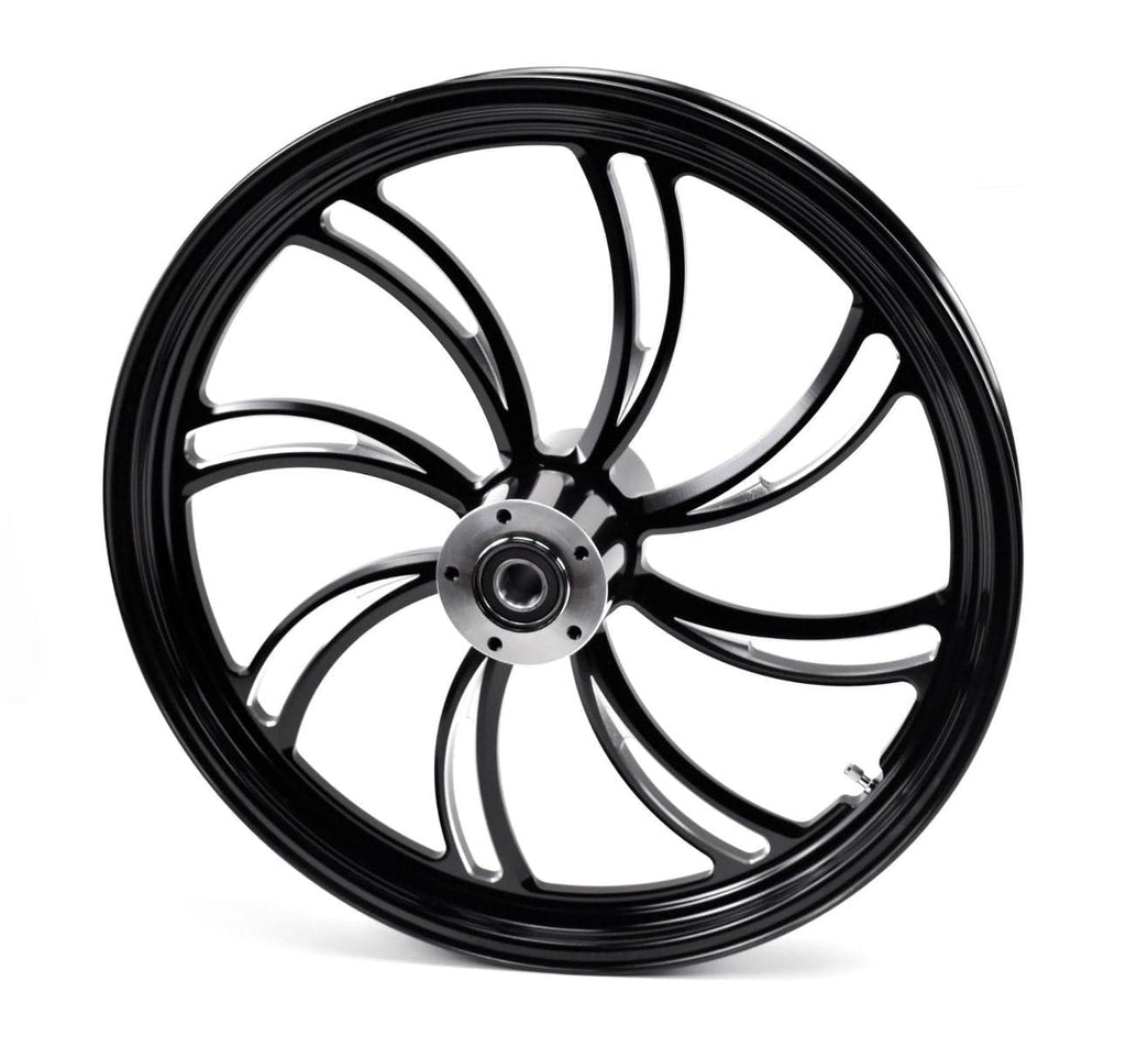 Ultima Wheels & Rims Ultima Vortex Black Billet Aluminum 21 x 2.15 Dual Disc Harley Touring Softail