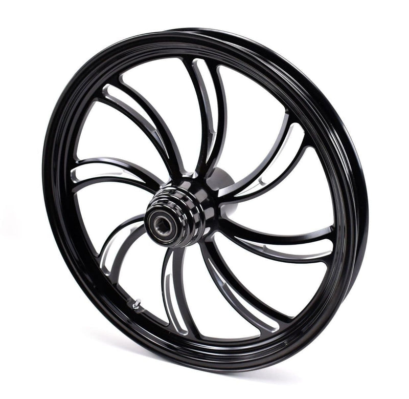 Ultima Wheels & Rims Vortex Black Billet Aluminum Front Wheel 21 x 2.15 Harley Touring Softail SD 08+