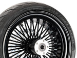 Ultima Wheels & Tire Packages Ultima 18 X 10.5 Black Out 48 Fat King Spoke Rear Wheel Rim BW Package 300 Tire
