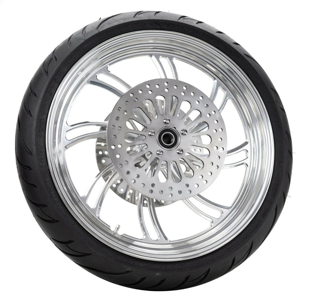Ultima Wheels & Tire Packages Ultima Vortex 21 3.5 Polished Front Wheel BW Tire Package Harley Touring 08-20