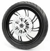 Ultima Wheels & Tire Packages Vortex Black Billet 21 2.15 BW Wheel Tire ABS Package Harley Touring Softail 08+