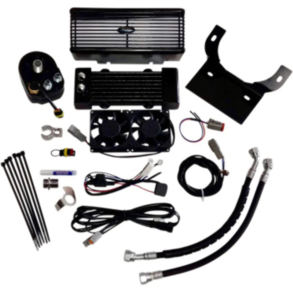 Ultra Cool Oil Coolers 3.0 Black Ultracool The Reefer Oil Cooler Dual Fan Regulator Kit Harley Touring