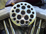 V-Twin Manufacturing Air Filters Chrome Moon Holy Holey Air Cleaner Filter Drilled Harley Ironhead Shovelhead FXE