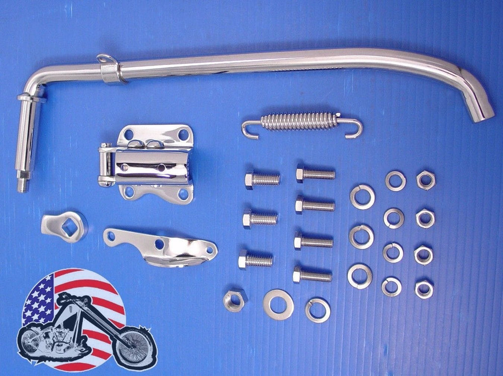 V-Twin Manufacturing Antique, Vintage, Historic Chrome Replica Jiffy Kickstand Assembly Kit Panhead Knucklehead BigTwin 50003-36