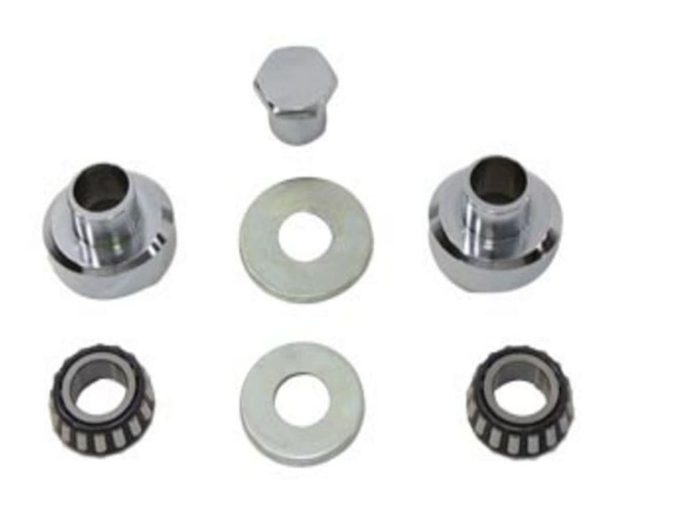V-Twin Manufacturing Bearings & Bushings Stainless Raked 3 Degree Fork Neck Cup Kit Harley Ironhead 79-81 Sportster XLCH