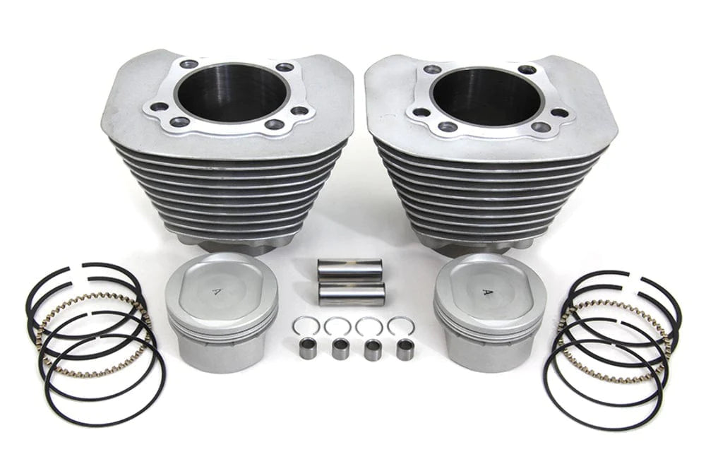V-Twin Manufacturing Big Bore & Top End Kits 883 To 1200 Silver Cylinder Piston Big Bore Conversion Kit Harley Sportster 04+