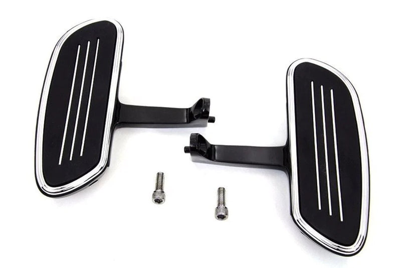 V-Twin Manufacturing Black Chrome Streamliner Passenger Floorboard Mount Kit Harley Touring 1993-2016