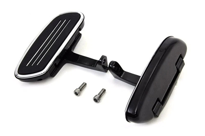 V-Twin Manufacturing Black Chrome Streamliner Passenger Floorboard Mount Kit Harley Touring 1993-2016