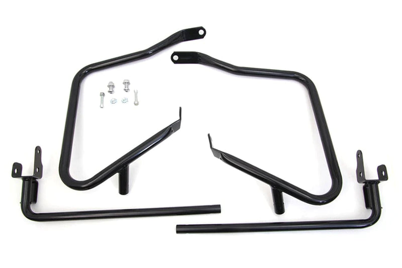 V-Twin Manufacturing Black Rear Engine Bar Set Saddle Bag Guard Left Right Harley Touring '14+