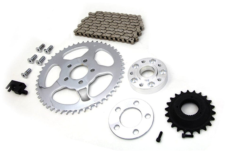 V-Twin Manufacturing Bolt On Chain Drive Conversion Kit Rear Sprocket Harley Dyna FXD Club Drag 00-05