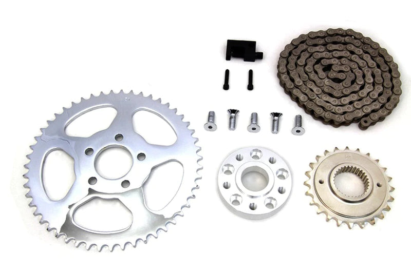 V-Twin Manufacturing Chains, Sprockets & Parts Bolt On Chain Drive Conversion Kit Rear Sprocket Harley Dyna FXD Club Drag 06-17