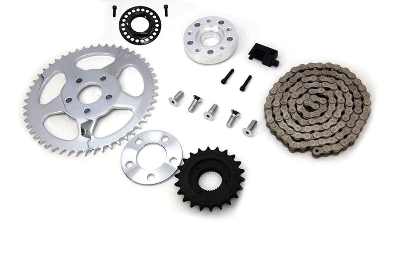 V-Twin Manufacturing Chains, Sprockets & Parts Bolt On Chain Drive Conversion Kit Rear Sprocket Harley Dyna FXD Club Drag 95-99