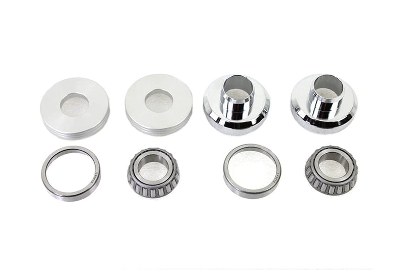 V-Twin Manufacturing Chrome Fork Stem Neck Cups 7/8" 1" Front End Conversion Kit Harley Sportster 45"