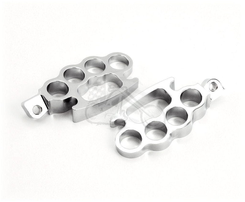 V-Twin Manufacturing Chrome Knuckle Footpegs Pegs Set Pair Male Mount Harley Chopper Bobber Custom XL