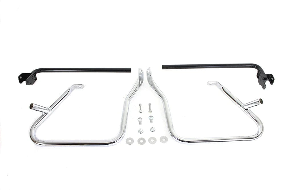 V-Twin Manufacturing Chrome Rear Engine Bar Set Saddle Bag Guard Left Right Harley Touring '14+