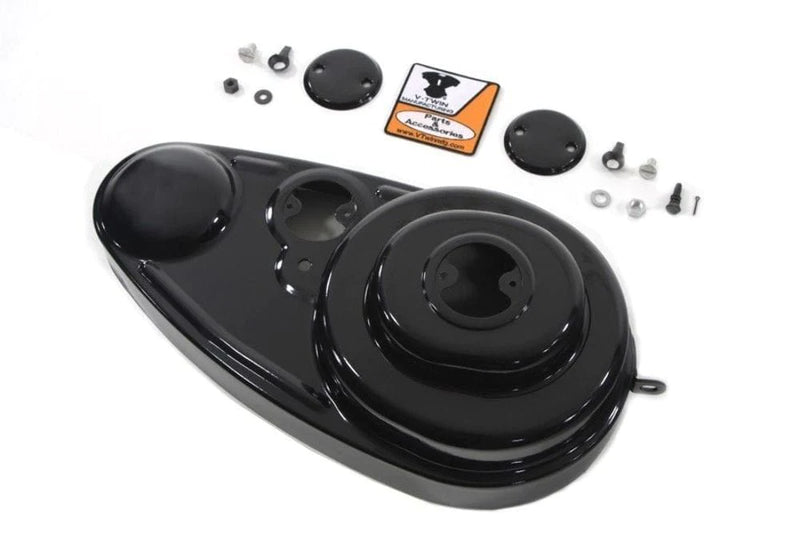 V-Twin Manufacturing Clutch Covers Black Outer Primary Inspection Cover Kit Harley 45" Flathead Sidevalve G W 41-63